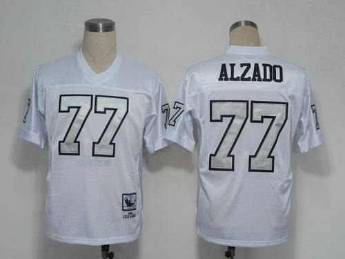 Mitchell And Ness Raiders #77 Lyle Alzado White Silver No. Stitched Jersey