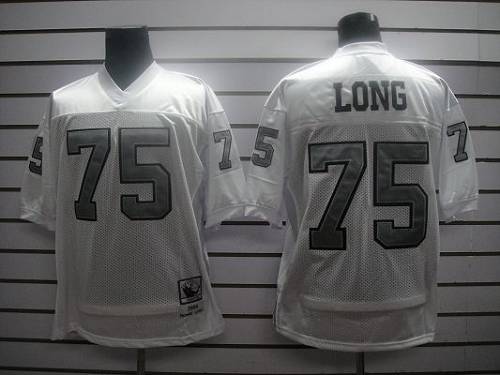 Mitchell And Ness Raiders #75 Howie Long White Silver No. Stitched Jersey