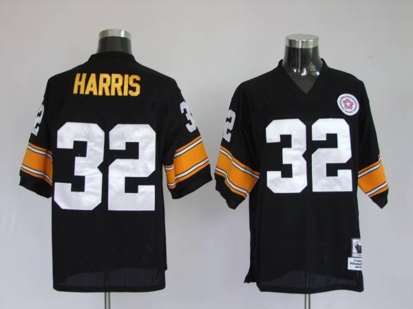 Mitchell Ness Steelers #32 Franco Harris Black Stitched Throwback Jersey