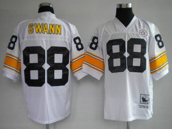 Mitchell Ness Steelers #88 Lynn Swann White Stitched Throwback Jersey
