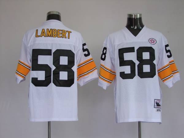 Mitchell Ness Steelers #58 Jack Lambert White Stitched Throwback Jersey