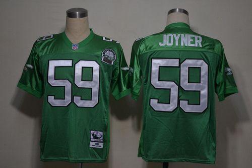 Mitchell And Ness Eagles #59 Seth Joyner Green Stitched Throwback Jersey