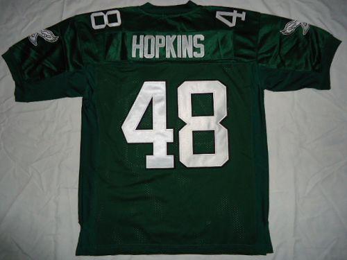 Mitchell And Ness Eagles #48 Wes Hopkins Green Stitched Throwback Jersey