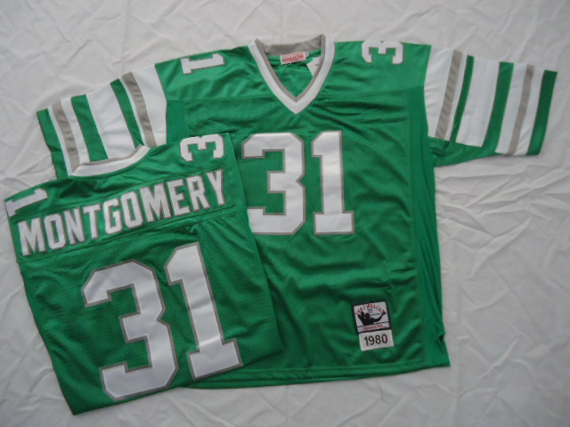 Mitchell And Ness Eagles #31 Wilbert Montgomery Green Stitched Throwback Jersey