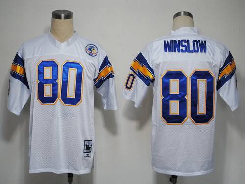 Mitchell And Ness 1984 Chargers #80 Kellen Winslow White Stitched Jersey