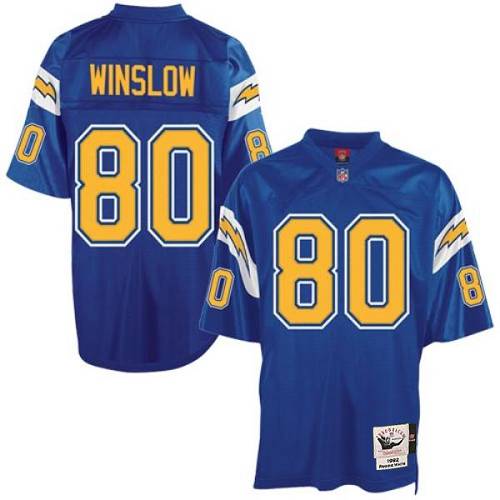 Mitchell And Ness Chargers #80 Kellen Winslow Blue Throwback Stitched Jersey