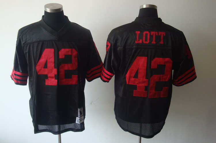 Mitchell And Ness 49ers #42 Ronnie Lott Black Stitched Jersey