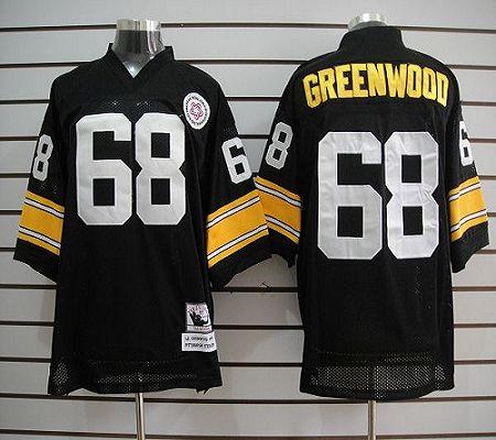 Mitchell And Ness Steelers #68 L.C. Greenwood Black Stitched Jersey