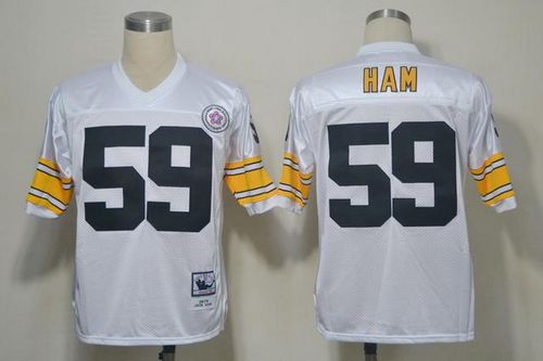 Mitchell And Ness Steelers #59 Jack Ham White Stitched Jersey