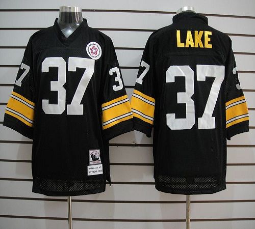 Mitchell And Ness Steelers #37 Carnell Lake Black Stitched Jersey