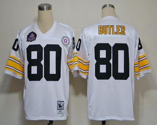 Mitchell And Ness Steelers #80 Jack Butler White Stitched Jersey