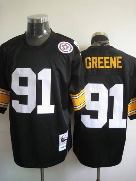 Mitchell And Ness Steelers #91 Kevin Greene Black Stitched Throwback Jersey