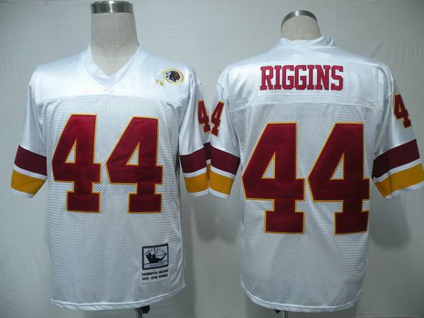 Mitchell And Ness Redskins #44 John Riggins White Stitched Throwback Jersey