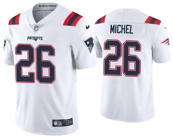 New England Patriots #26 Sony Michel 2020 White Vapor Untouchable Limited Stitched Jersey