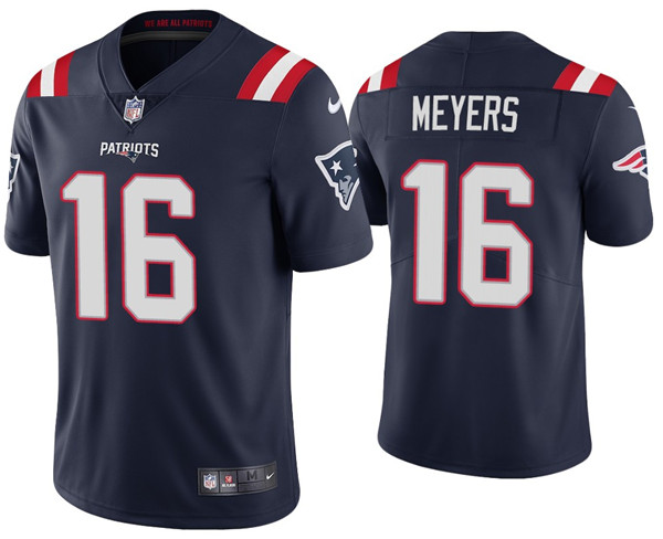 New England Patriots #16 Jakobi Meyers 2020 Navy Vapor Untouchable Limited Stitched Jersey