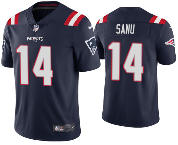 New England Patriots #14 Mohamed Sanu 2020 Navy Vapor Untouchable Limited Stitched Jersey