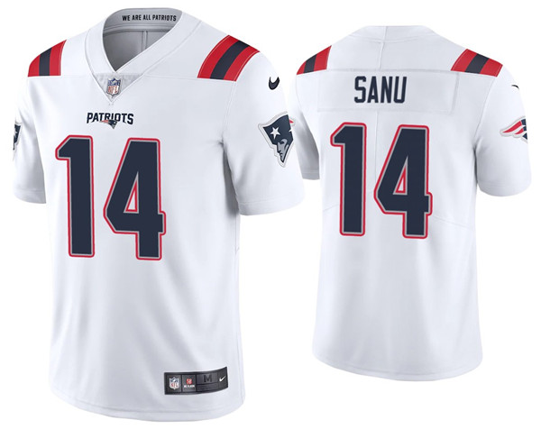 New England Patriots #14 Mohamed Sanu 2020 White Vapor Untouchable Limited Stitched Jersey