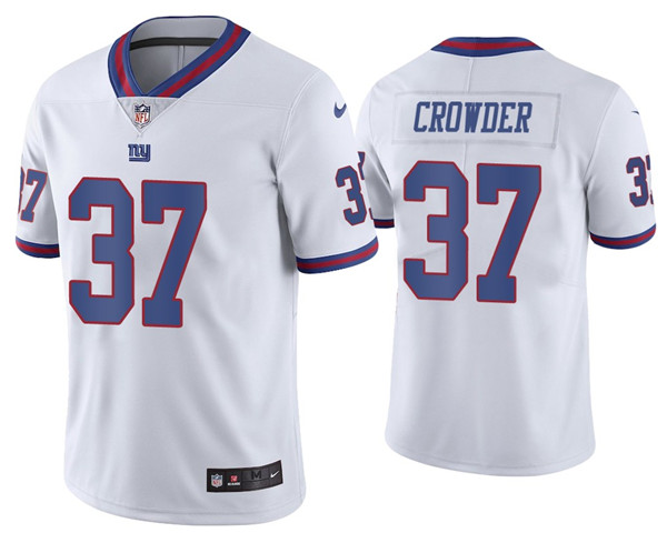 New York Giants #37 Tae Crowder 2020 White Color Rush Stitched Jersey