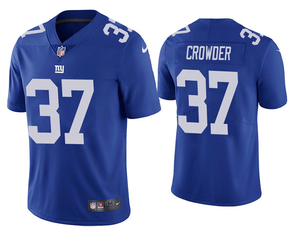 New York Giants #37 Tae Crowder 2020 Blue Vapor Untouchable Limited Stitched Jersey
