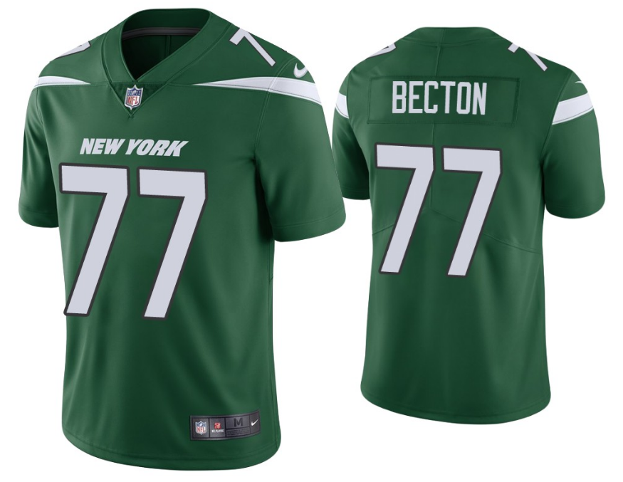 New York Jets #77 Mekhi Becton Green Vapor Untouchable Limited Stitched Jersey