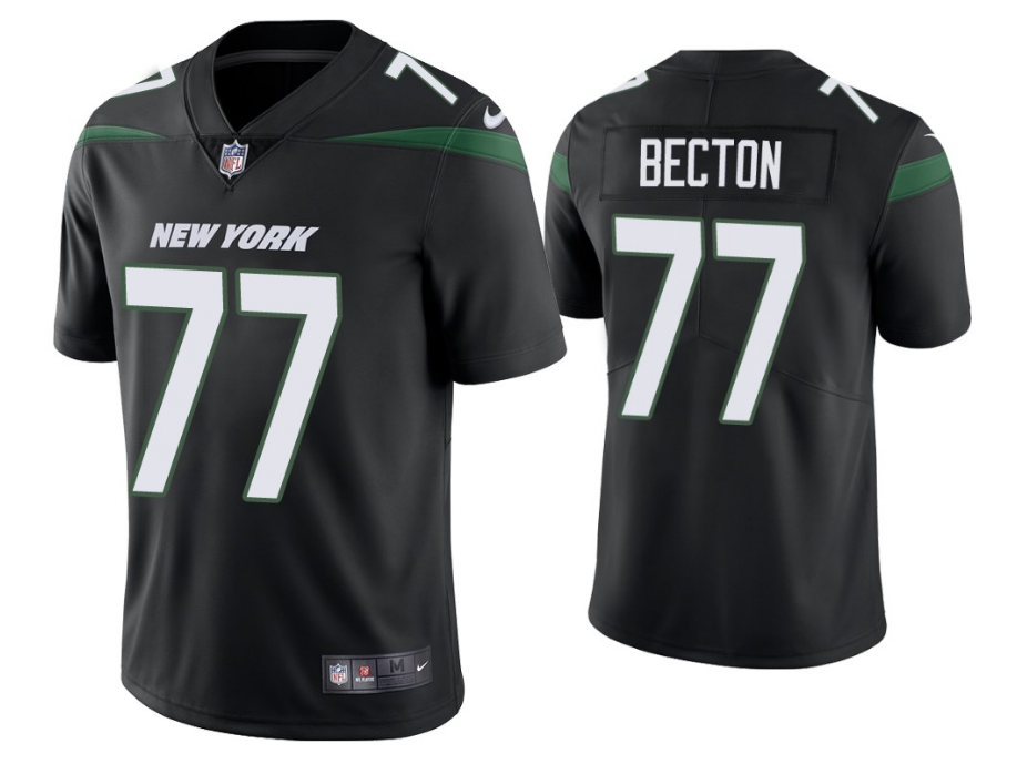 New York Jets #77 Mekhi Becton Black Vapor Untouchable Limited Stitched Jersey