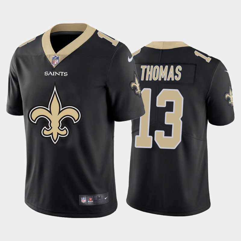 New Orleans Saints #13 Michael Thomas Black 2020 Team Big Logo Limited Stitched Jersey