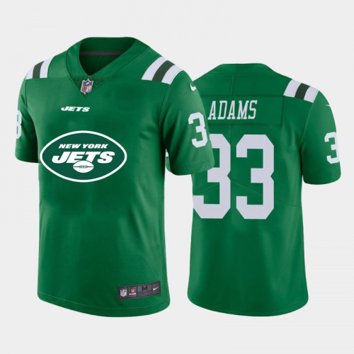 New York Jets #33 Jamal Adams Green Team Big Logo Limited Stitched Jersey