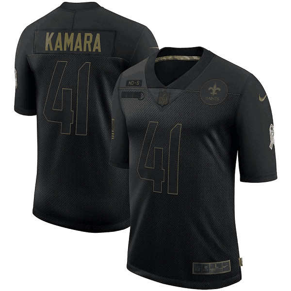 New Orleans Saints #41 Alvin Kamara 2020 Black Salute To Service Limited Stitched Jersey