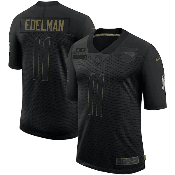 New England Patriots #11 Julian Edelman 2020 Black Salute To Service Limited Stitched Jersey