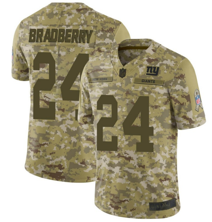 New York Giants #24 James Bradberry Camo Salute To Service Limited Stitched Jersey