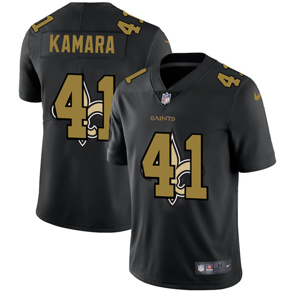 New Orleans Saints #41 Alvin Kamara 2020 Black Shadow Logo Limited Stitched Jersey