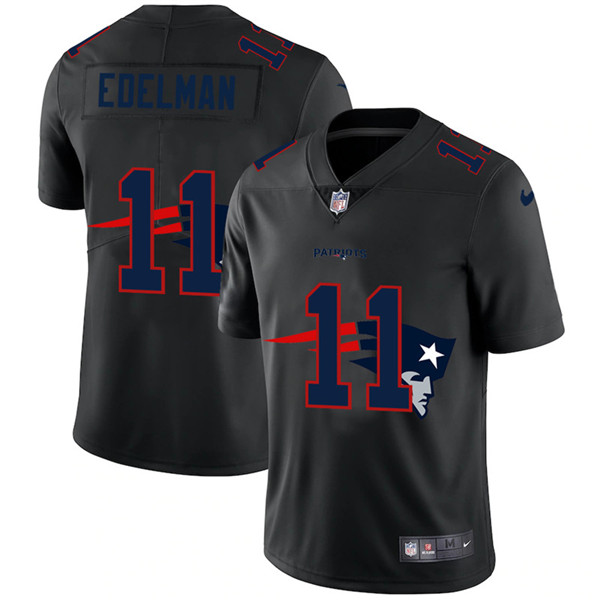 New England Patriots #11 Julian Edelman Black Shadow Logo Limited Stitched Jersey