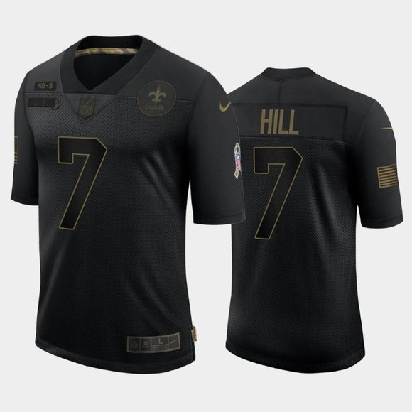 New Orleans Saints #7 Taysom Hill 2020 Black Salute To Service Limited Stitched Jersey