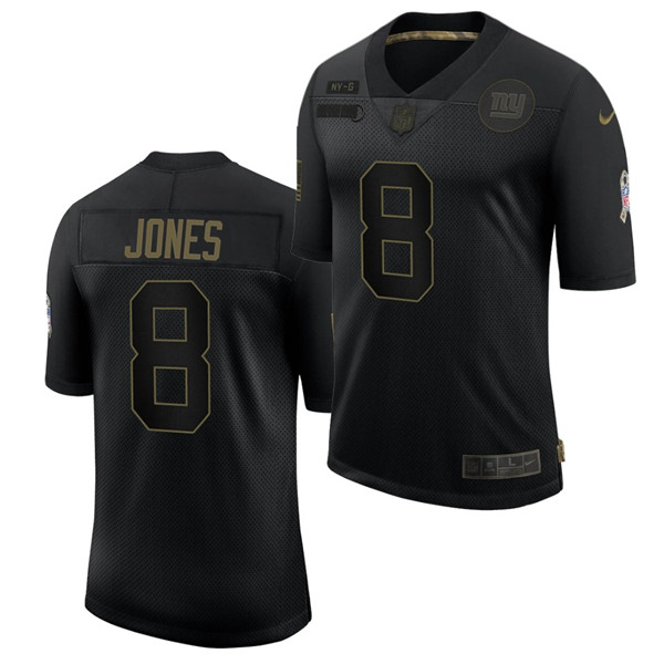 New York Giants #8 Daniel Jones 2020 Black Salute To Service Limited Stitched Jersey