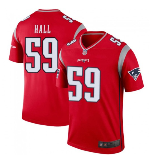 New England Patriots #59 Terez Hall Red Stitched Jersey