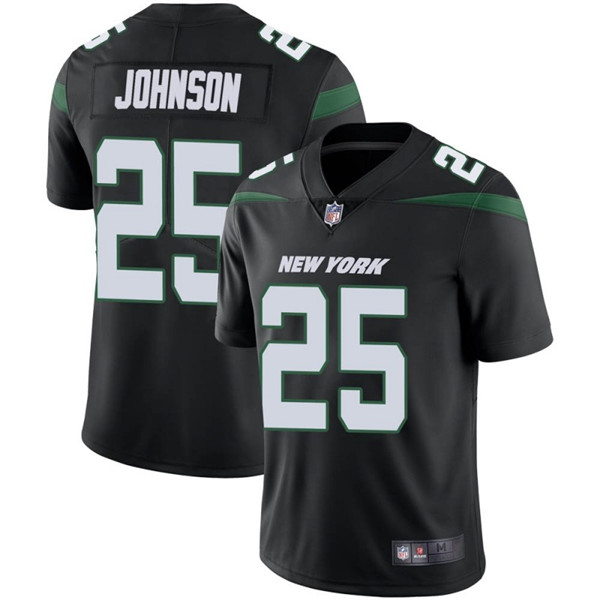 New York Jets #25 Ty Johnson Black Vapor Untouchable Limited Stitched Jersey