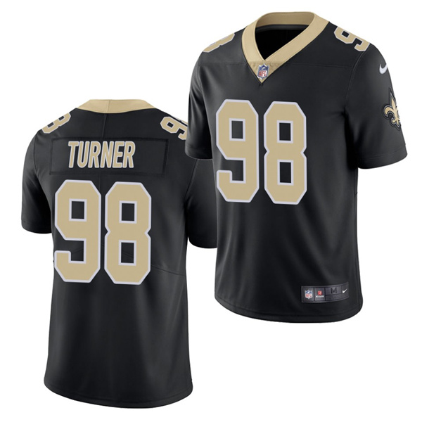 New Orleans Saints #98 Payton Turner 2021 Draft Black Limited Stitched Jersey 