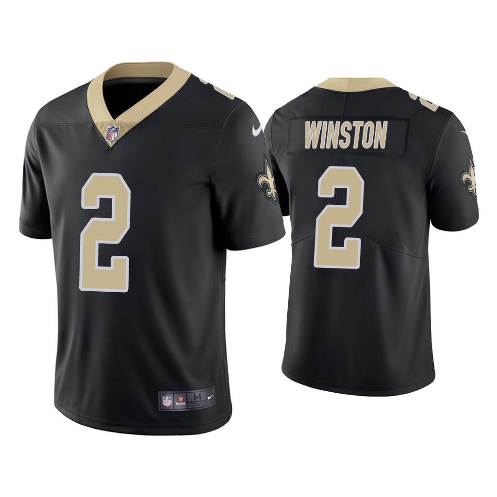 New Orleans Saints #2 Jameis Winston Black Vapor Untouchable Limited Stitched Jersey