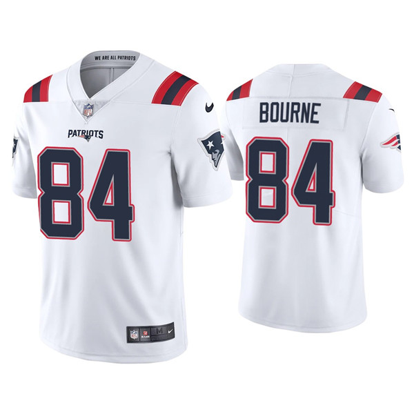 New England Patriots #84 Kendrick Bourne 2021 White Vapor Untouchable Limited Stitched Jersey