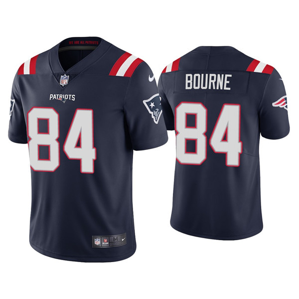 New England Patriots #84 Kendrick Bourne 2021 Navy Vapor Untouchable Limited Stitched Jersey