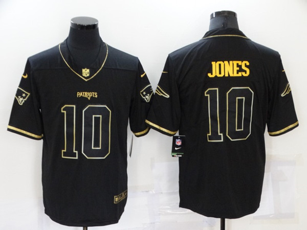 New England Patriots #10 Mac Jones 2021 Black Gold Stitched Jersey
