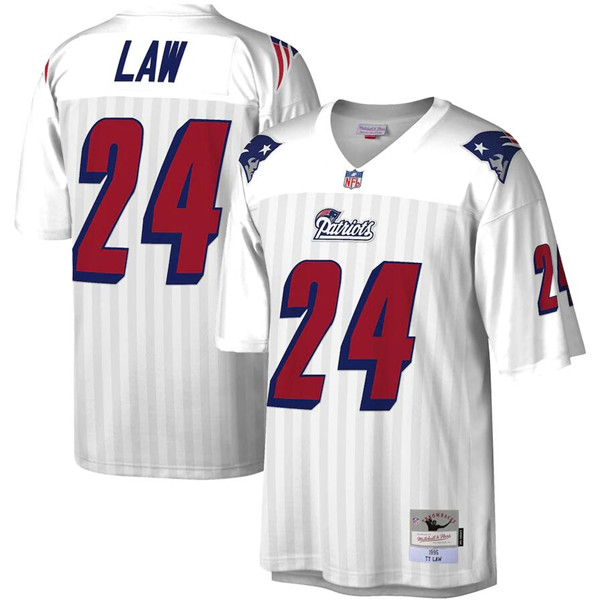 New England Patriots Mitchell Ness Ty Law White 1995 Legacy Jersey