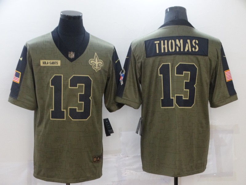 New Orleans Saints #13 Michael Thomas Olive 2021 Salute To Service Limited Player Jersey