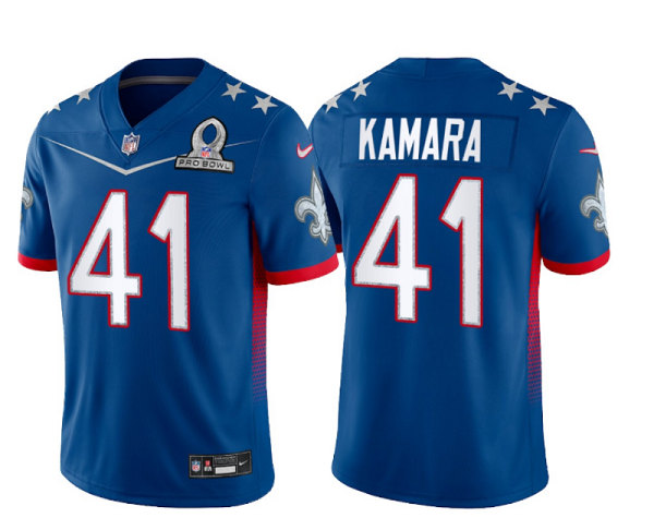 New Orleans Saints #41 Alvin Kamara 2022 Royal Pro Bowl Stitched Jersey