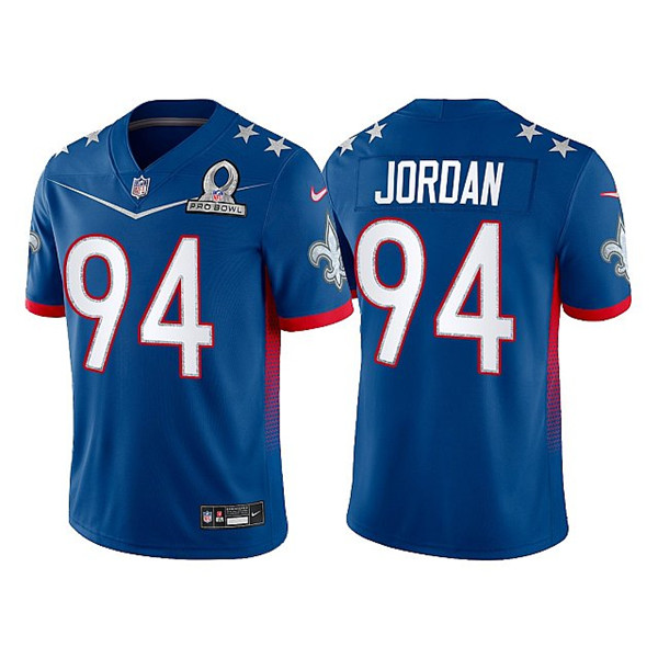 New Orleans Saints #94 Cameron Jordan 2022 Royal Pro Bowl Stitched Jersey