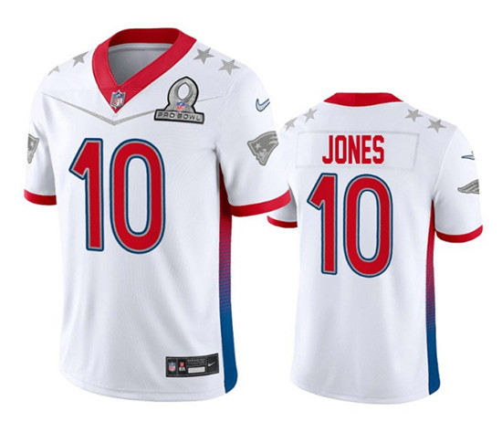 New England Patriots #10 Mac Jones 2022 White Pro Bowl Stitched Jersey