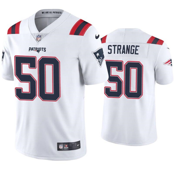 New England Patriots #50 Cole Strange White Vapor Untouchable Limited Stitched Jersey