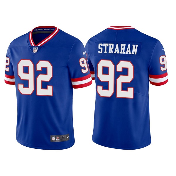 New York Giants #92 Michael Strahan Royal Vapor Untouchable Limited Stitched Jersey
