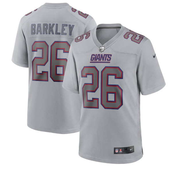 New York Giants #26 Saquon Barkley Gray Atmosphere Fashion Stitched Game Jersey