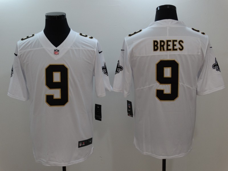 New Orleans Saints #9 Drew Brees Nike White Vapor Untouchable Limited Stitched Jersey